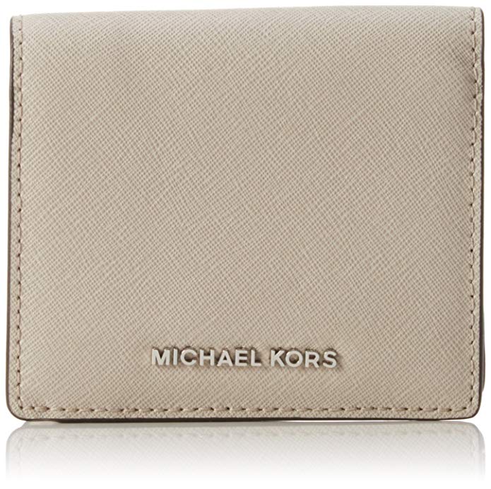Michael Kors Womens Jet Set Leather Travel Card Case Gray O/S