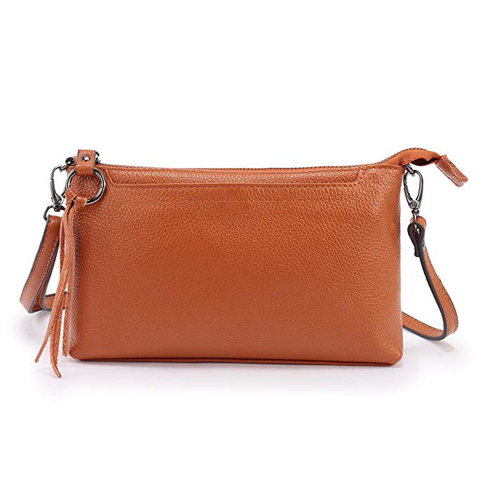 Lanvera Women's Crossbody Shoulder Bag Genuine Leather Zipper Clutch Purse Wallet Handbag