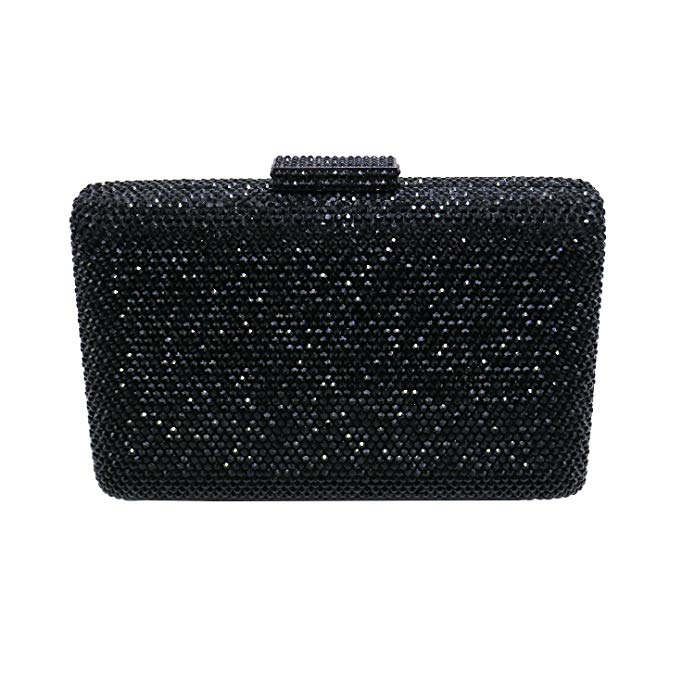 DMIX Womens Square Shape Crystal Clutches and Evening Bags