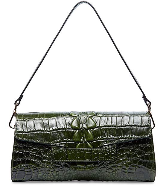 PIFUREN Women Crocodile Leather Clutch Designer Crossbody Shoulder Handbag for Party