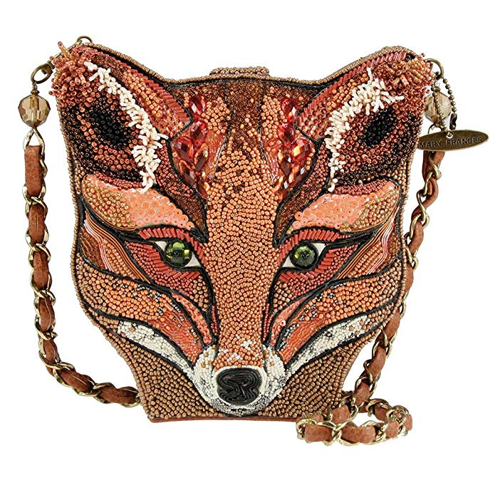 Mary Frances Sly Fox Orange Foxy Brown Handbag New
