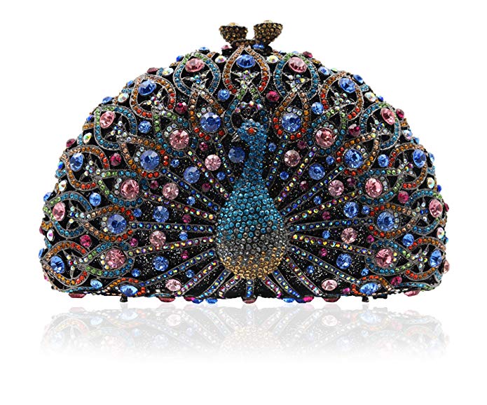 Luxury Crystal Clutches For Women Peacock Clutch Evening Bag